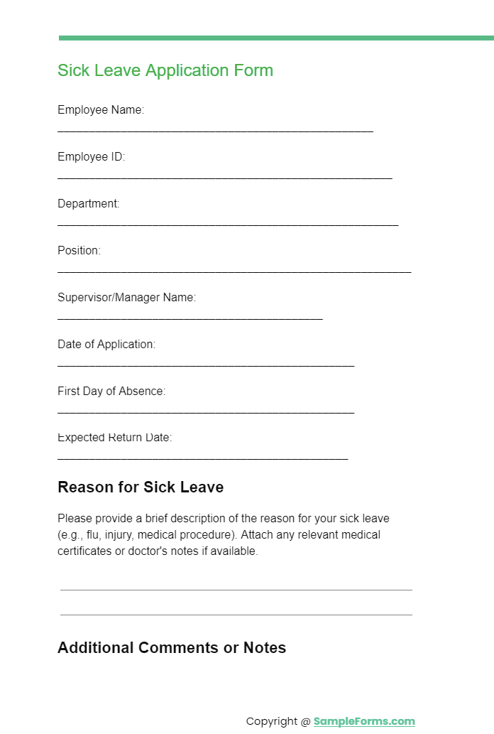 sick leave application form