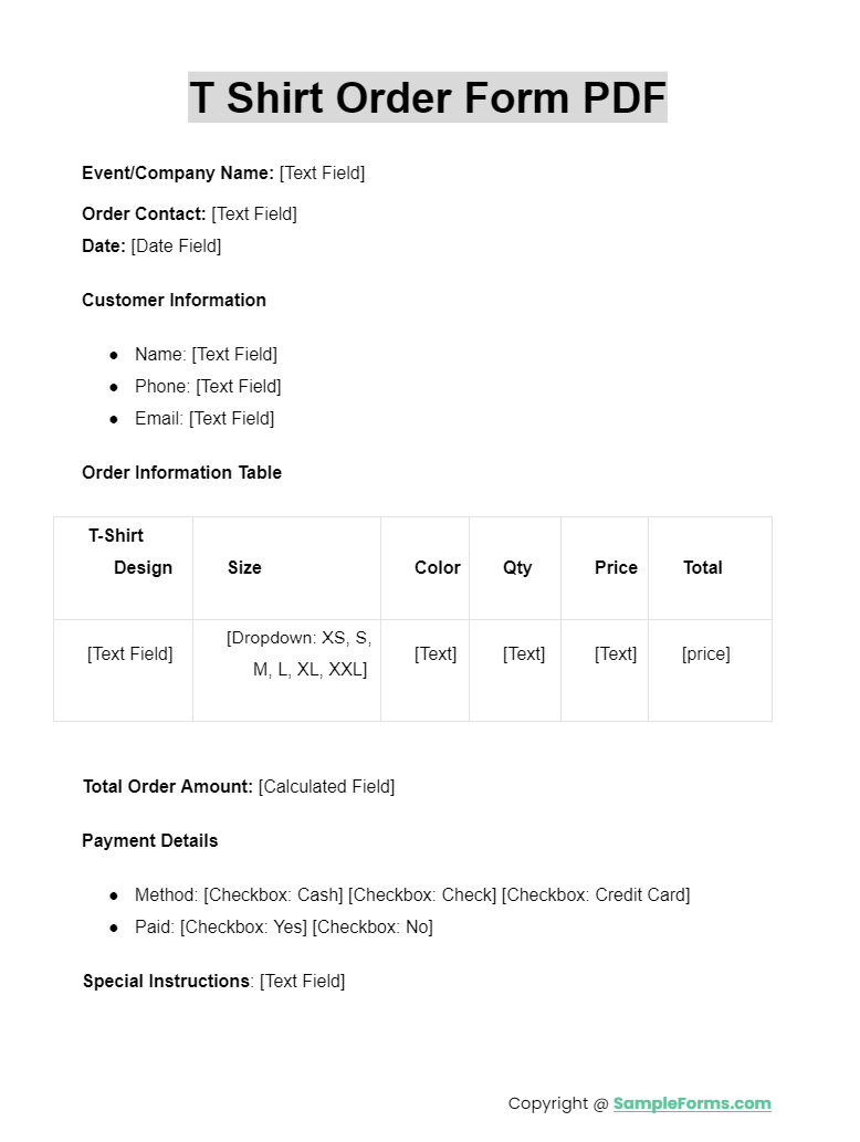t shirt order form pdf