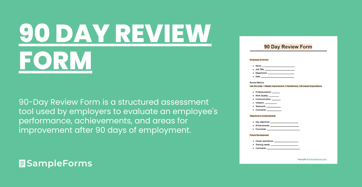 90 Day Review Templates (& Printable Examples) ᐅ TemplateLab