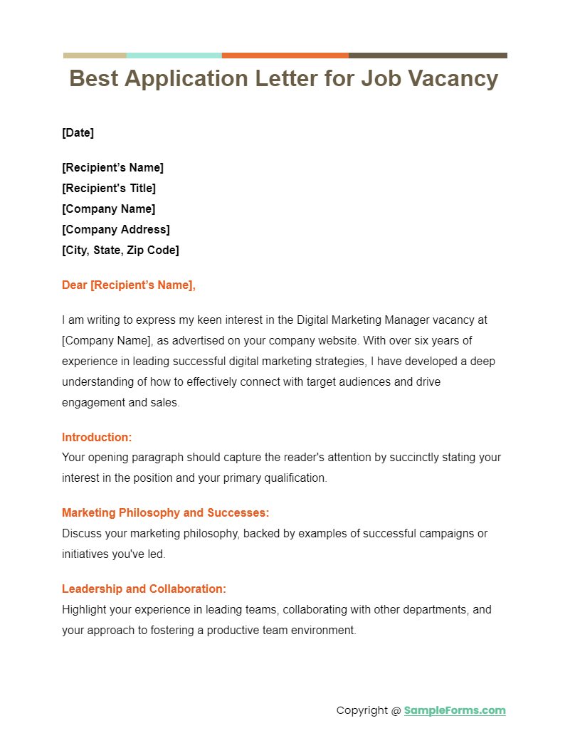 FREE 13+ Application Letter Samples, PDF, MS Word, Google Docs