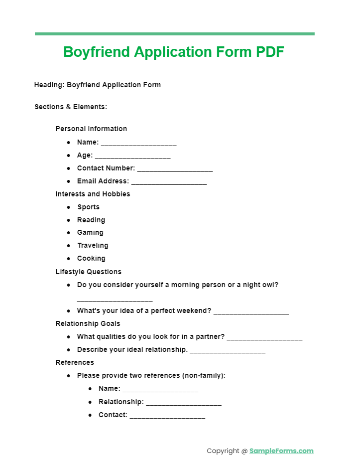 boyfriend application form pdf
