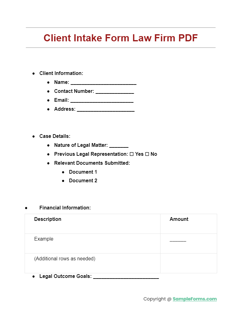 client intake form law firm pdf