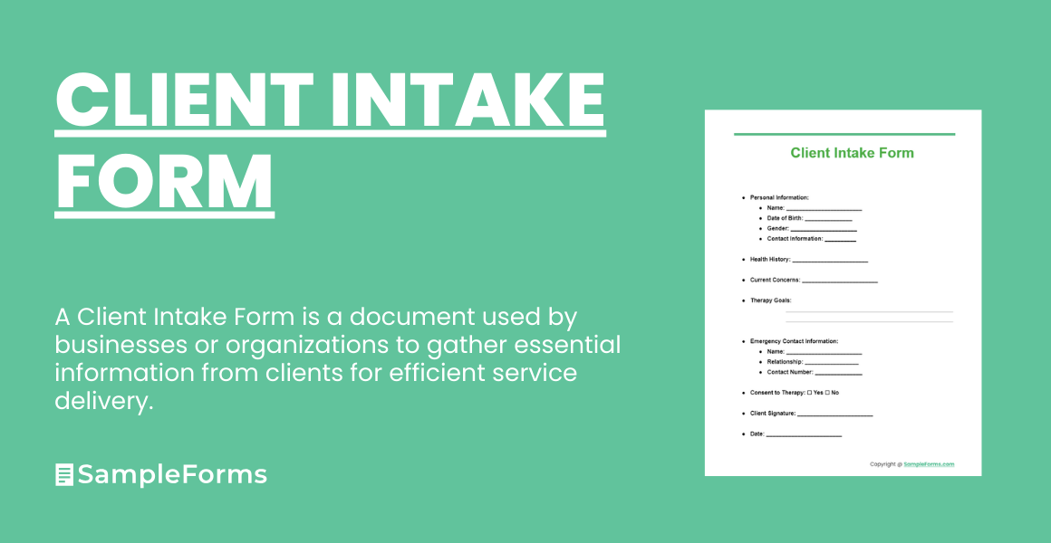client intake form