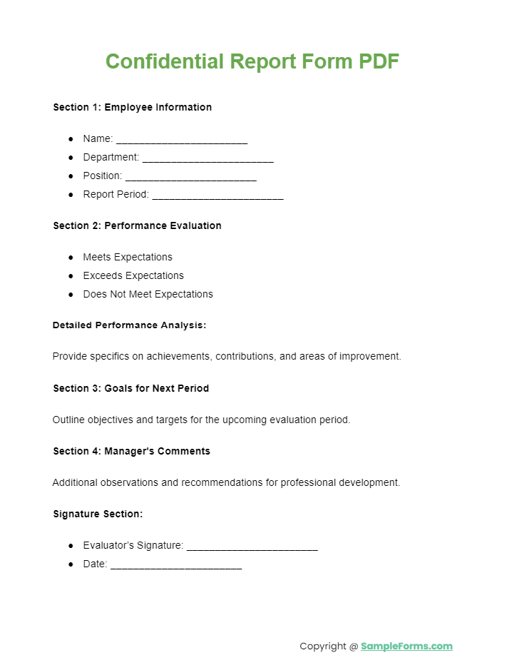 confidential report form pdf