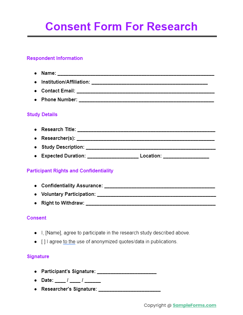 consent form for research