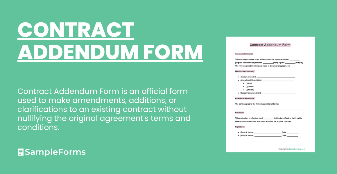 contract addendum form