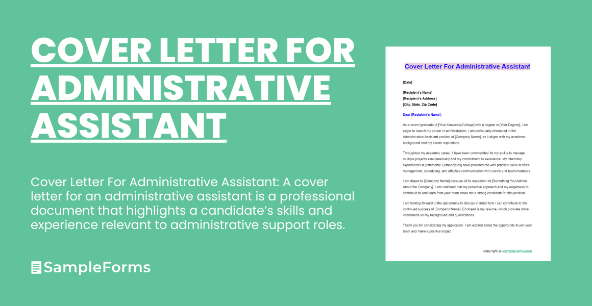 cover letter for administrative assistant