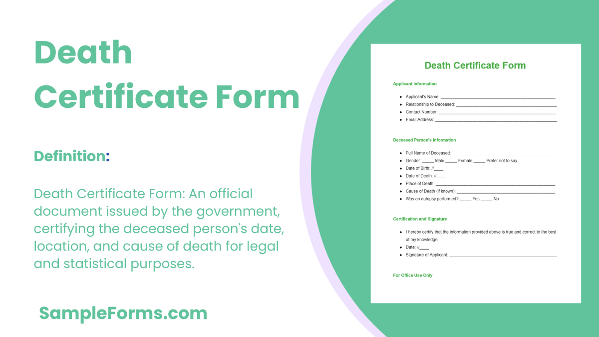 death certificate form