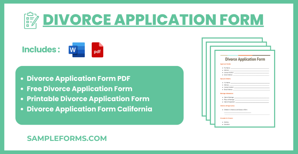 FREE 9+ Divorce Application Form Samples, PDF, MS Word, Google Docs