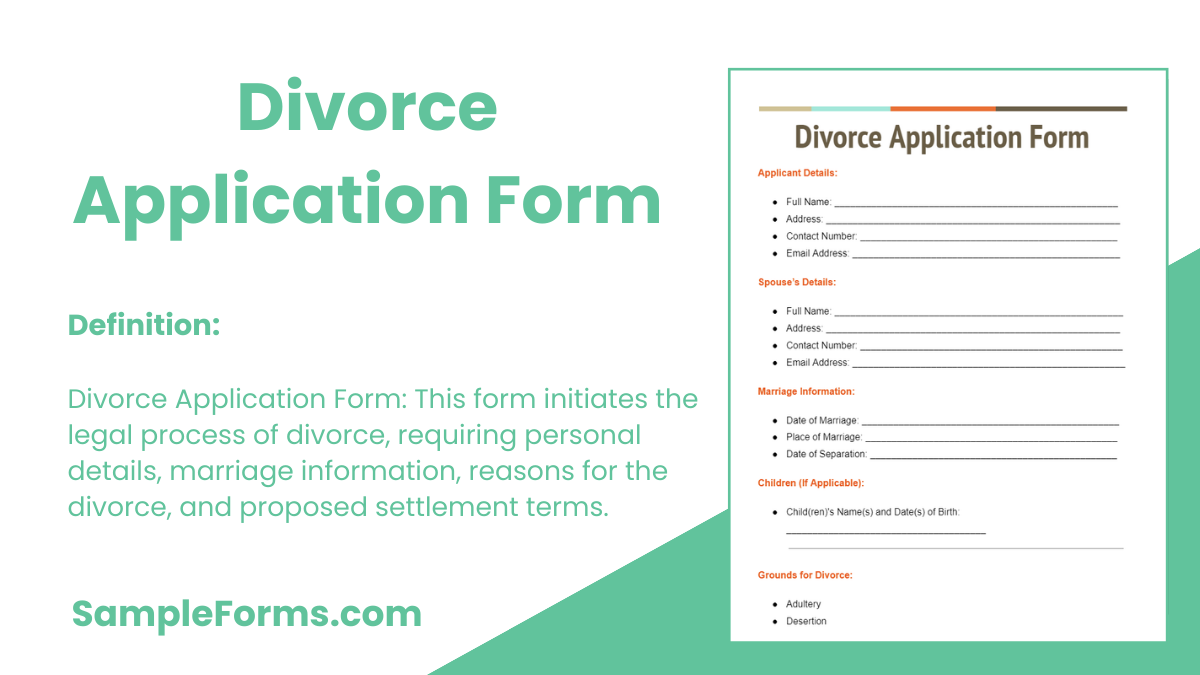 divorce application forms