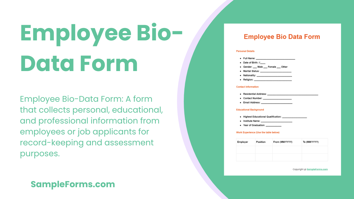 employee bio data form