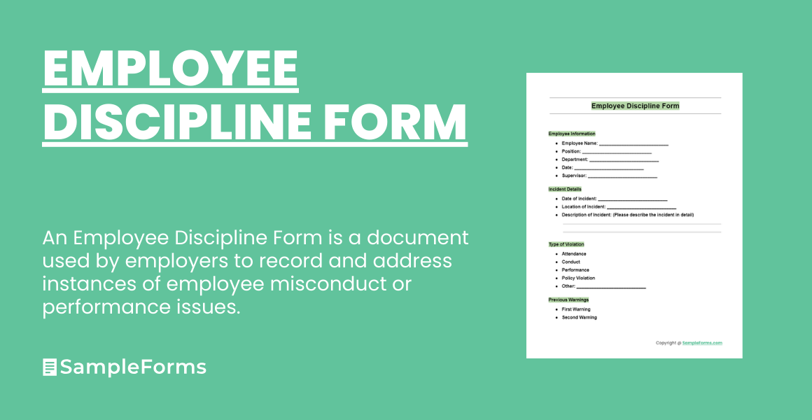 employee discipline form