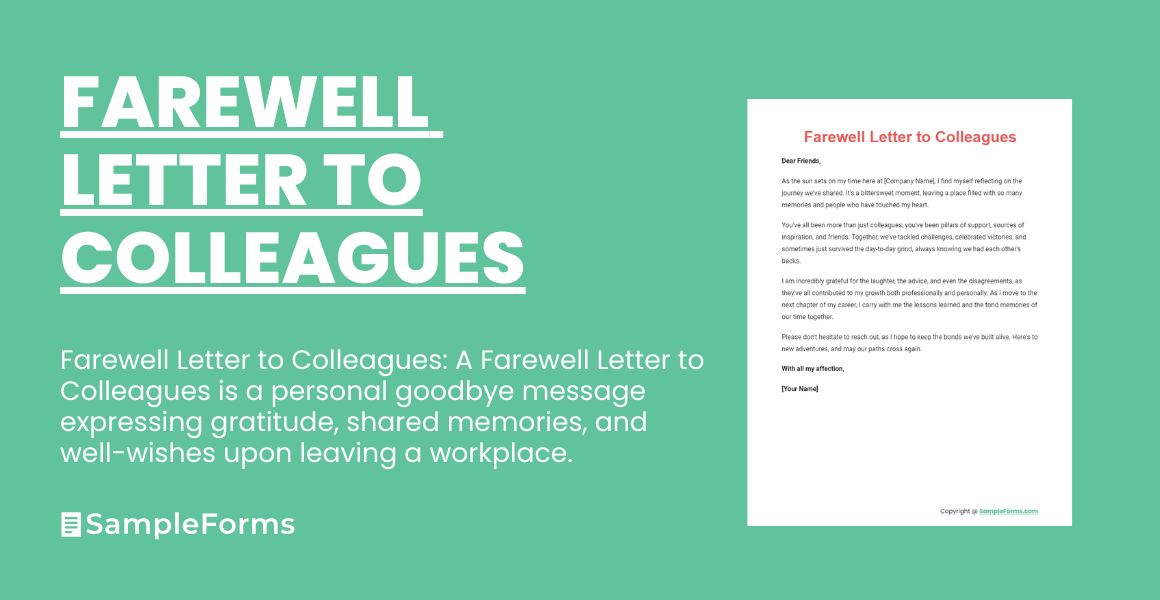farewell letter to colleagues