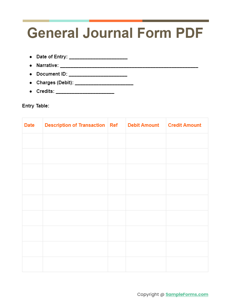 general journal form pdf
