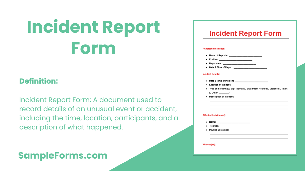 incident report form