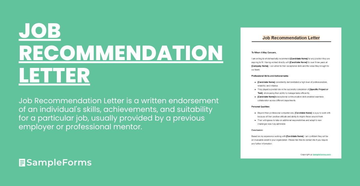 job recommendation letter