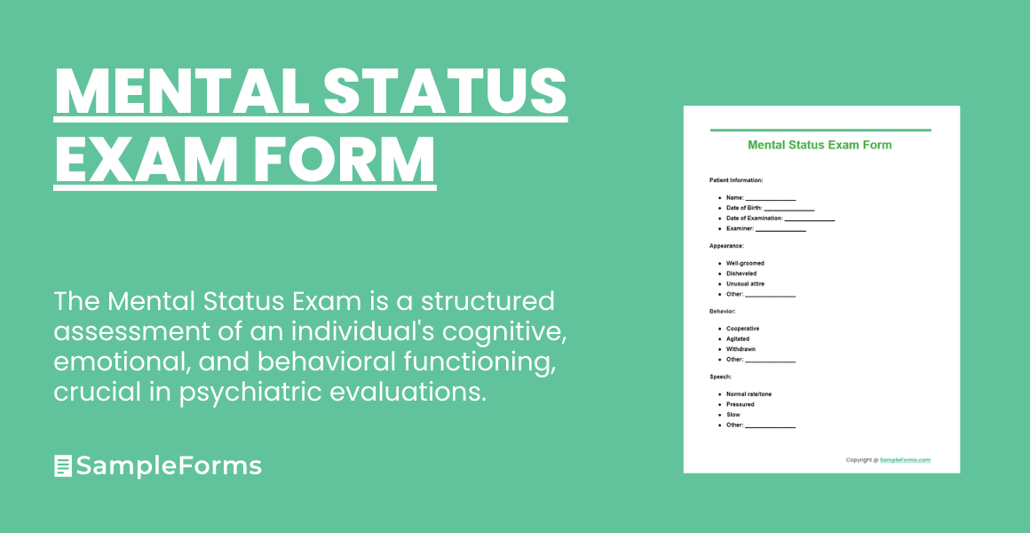 mental status exam form