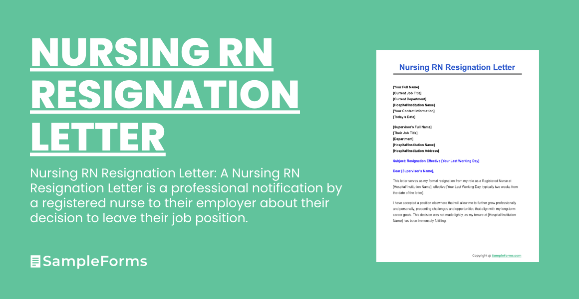 nursing rn resignation letter