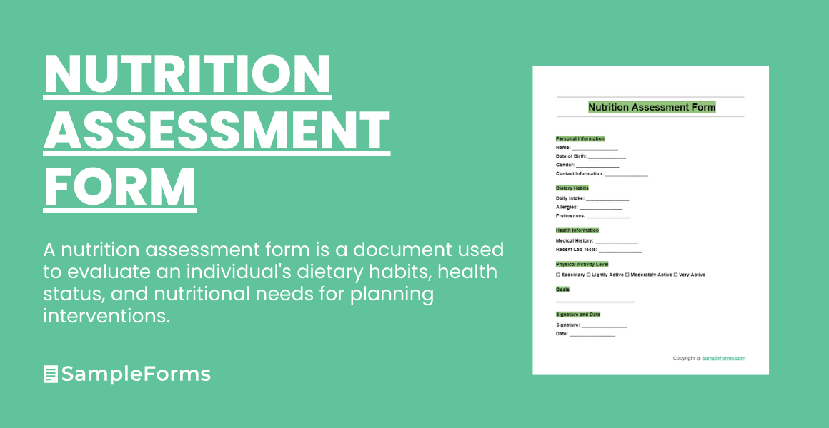 nutrition assessment form