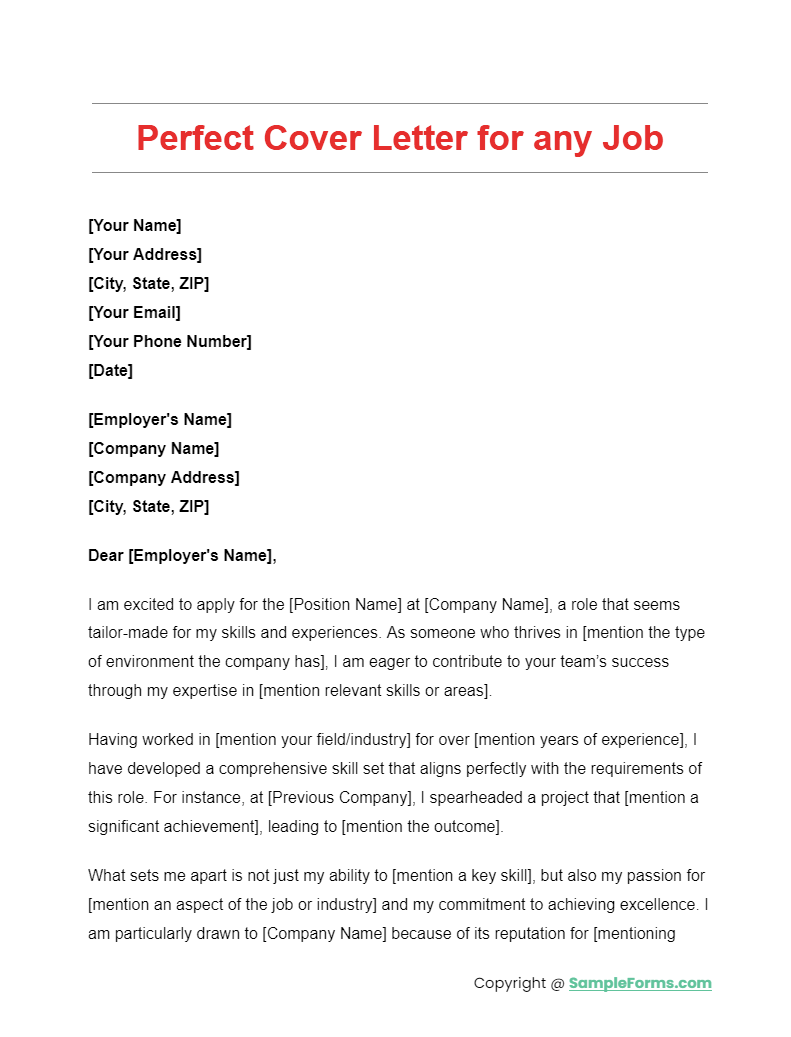 FREE 8+ Job Application Cover Letter Samples, PDF, Word, Google Docs