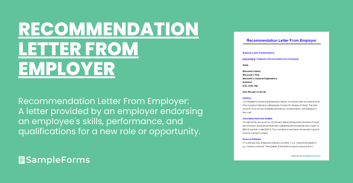 recommendation letter from employer