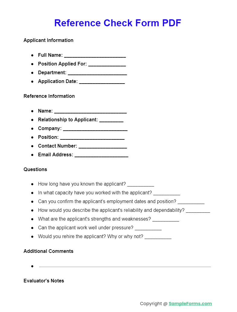 reference check form pdf