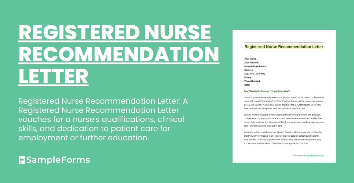 registered nurse recommendation letter