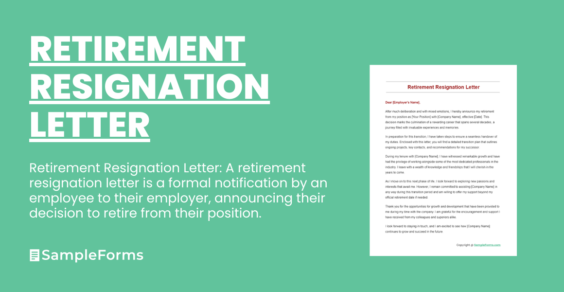 retirement resignation letter