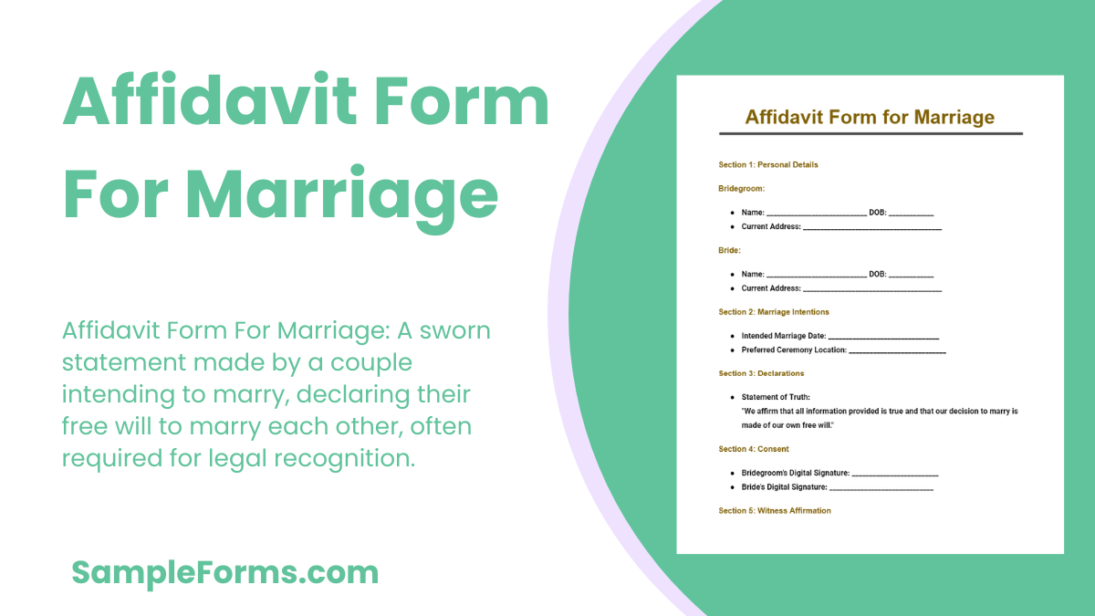 affidavit form for marriage