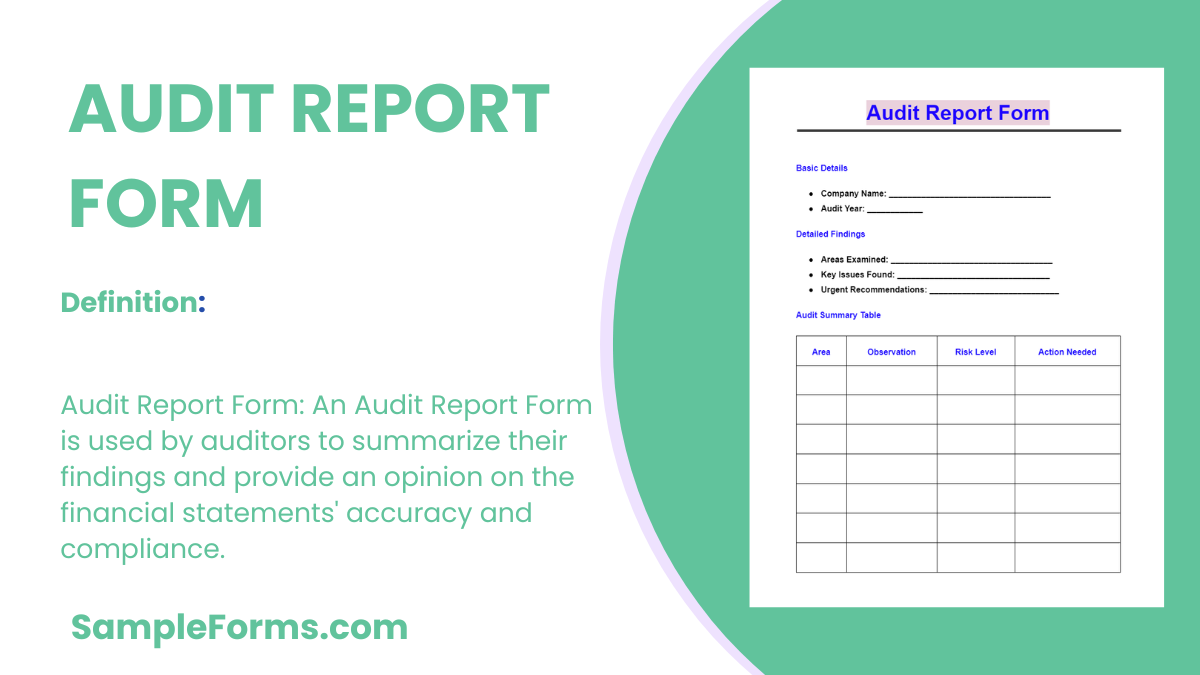 audit report form