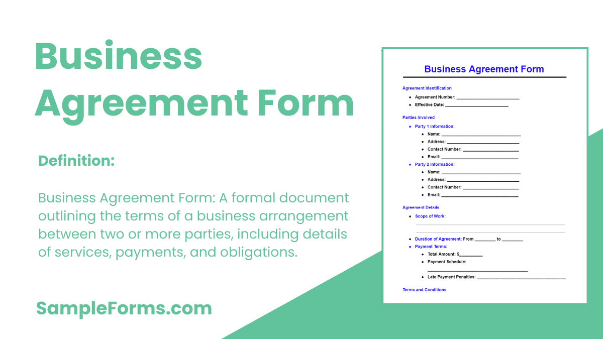 business agreement form