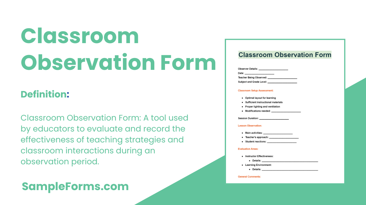 classroom observation form