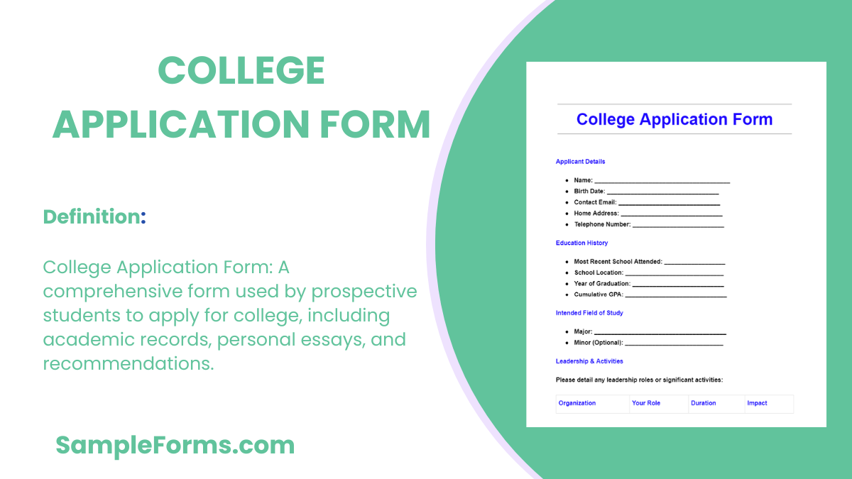 college application form