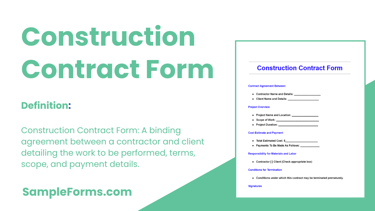 construction contract form