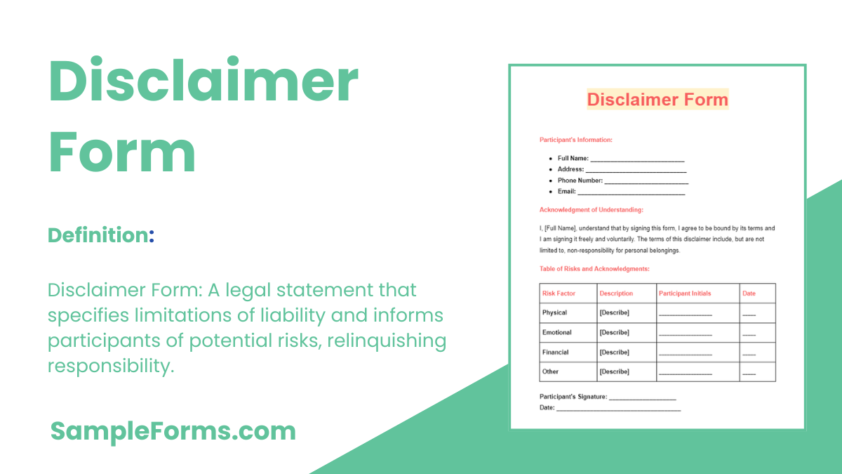 disclaimer form