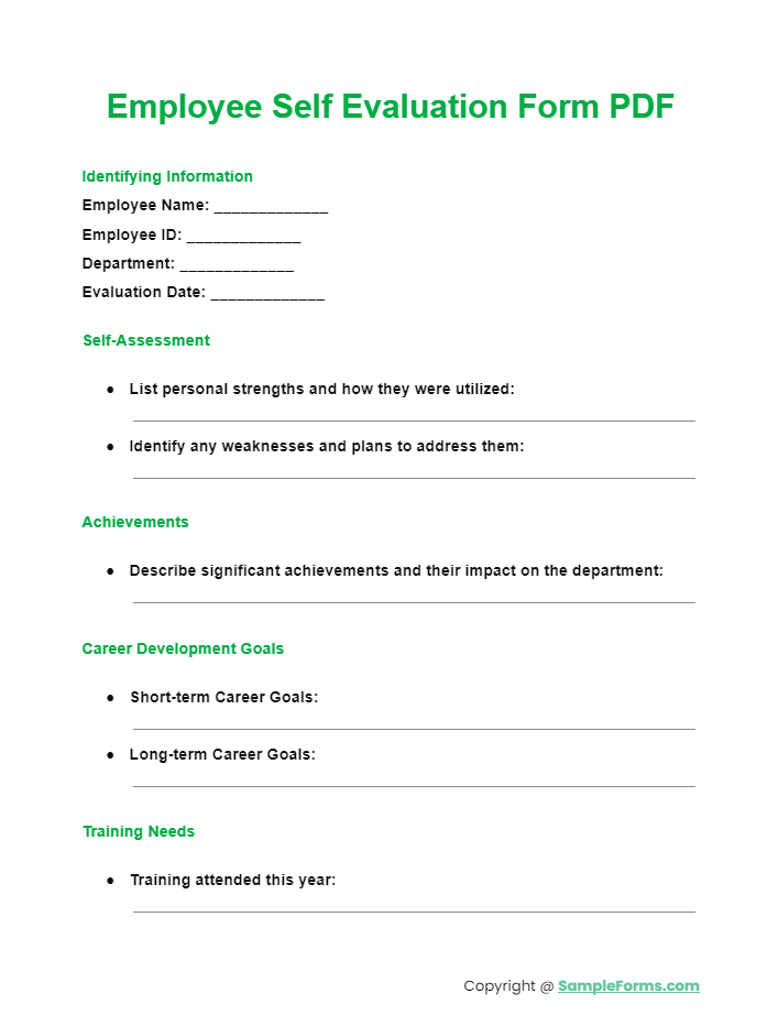 FREE 12+ Self Evaluation Form Samples, PDF, MS Word, Google Docs