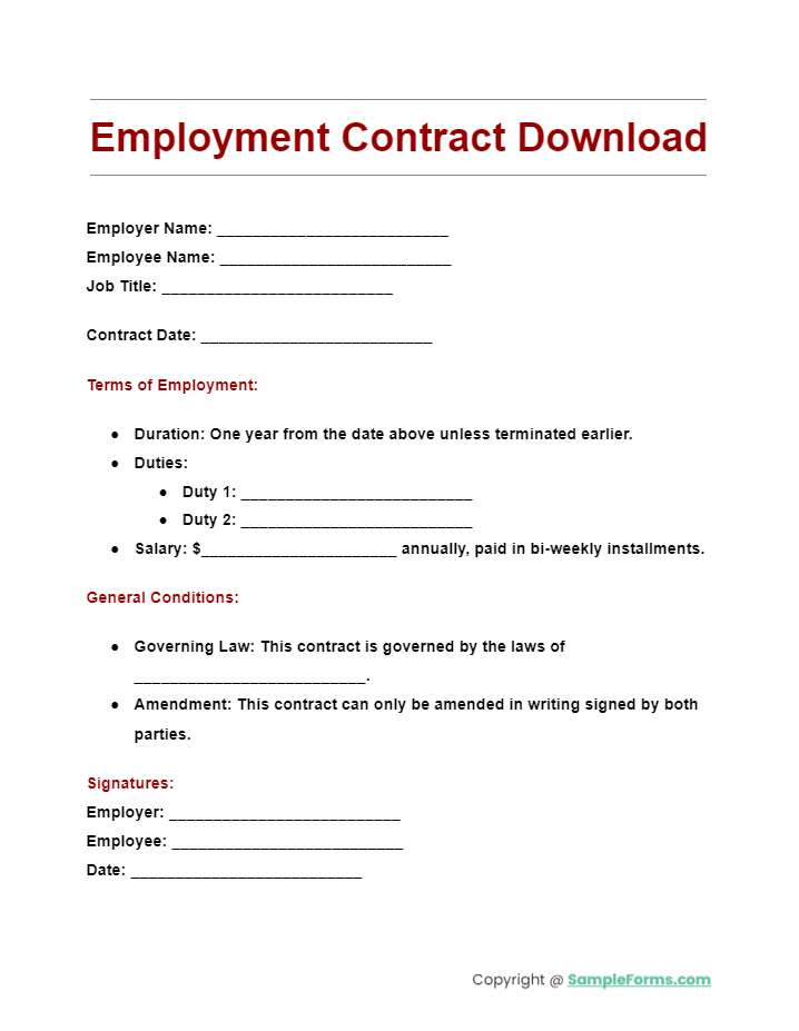 employment contract download