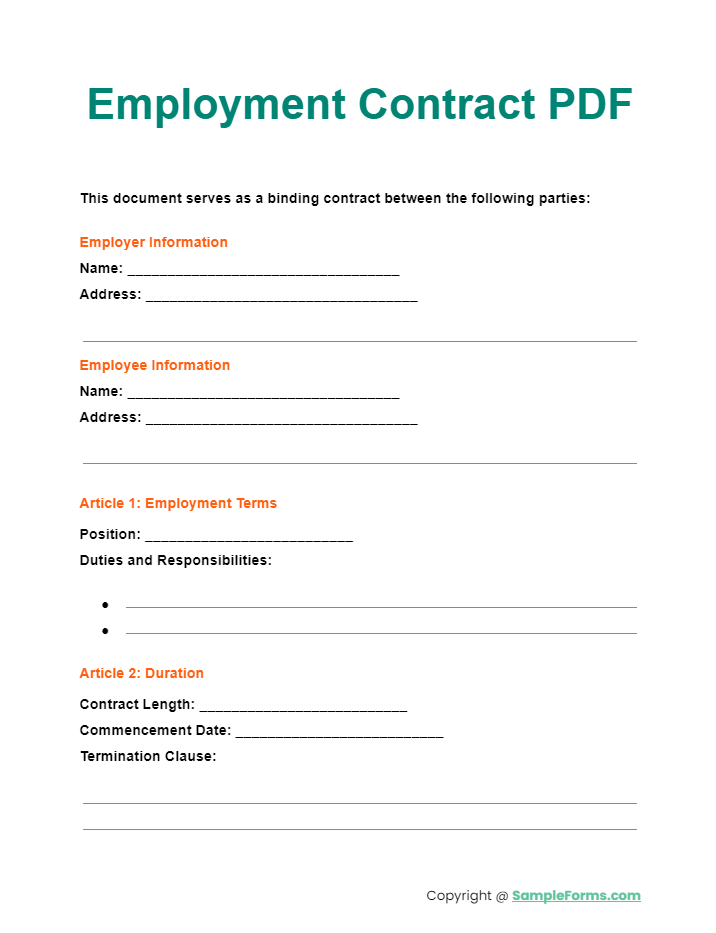employment contract pdf
