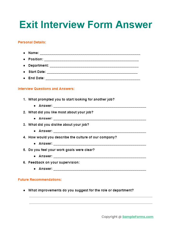 Free 13+ Exit Interview Form Samples, Pdf, Ms Word, Google Docs