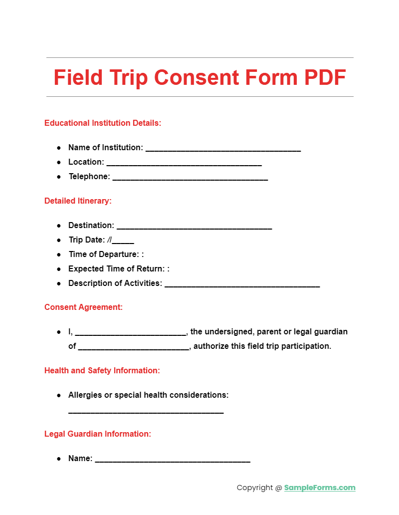 field trip consent form pdf