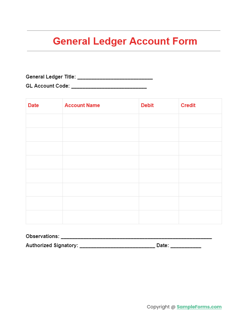 FREE 8+ Ledger Account Form Samples, PDF, MS Word, Google Docs