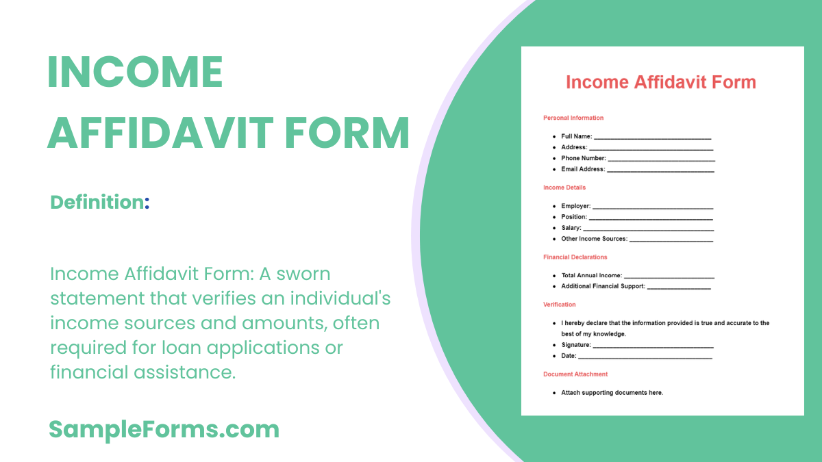 income affidavit form