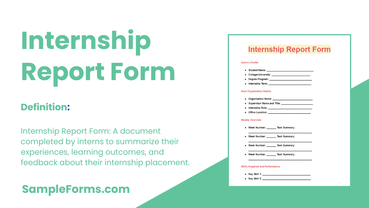 internship report form