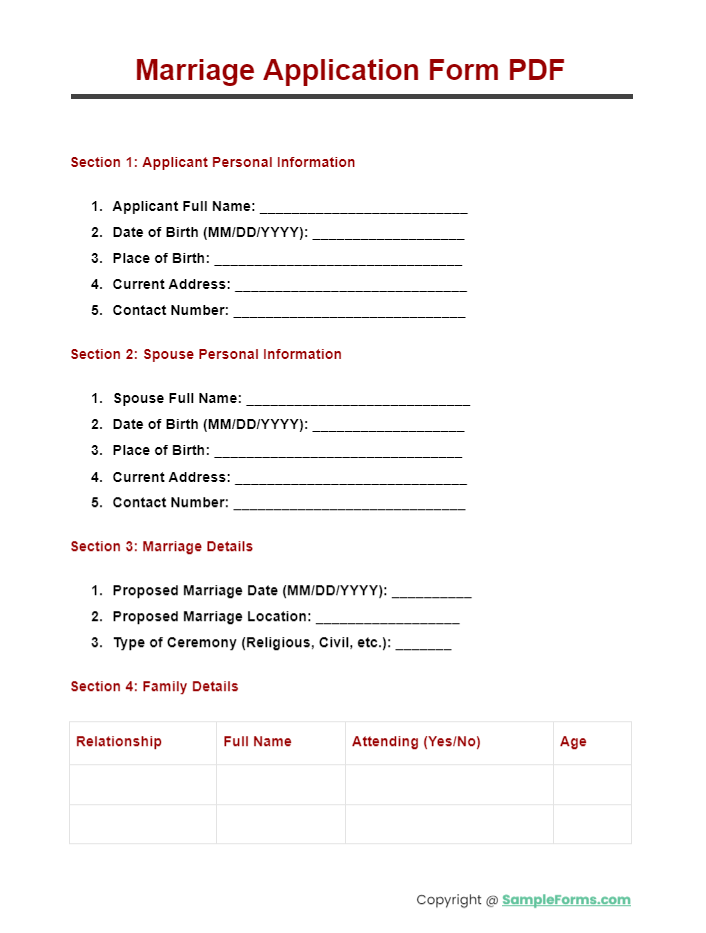 marriage application form pdf