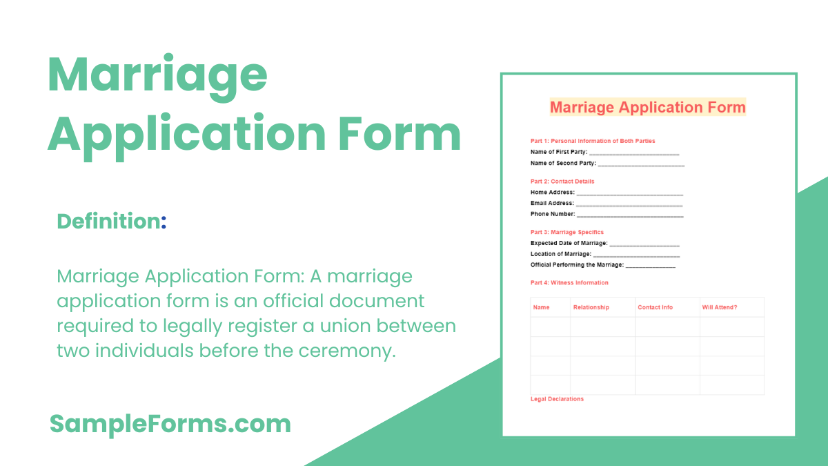 marriage application form