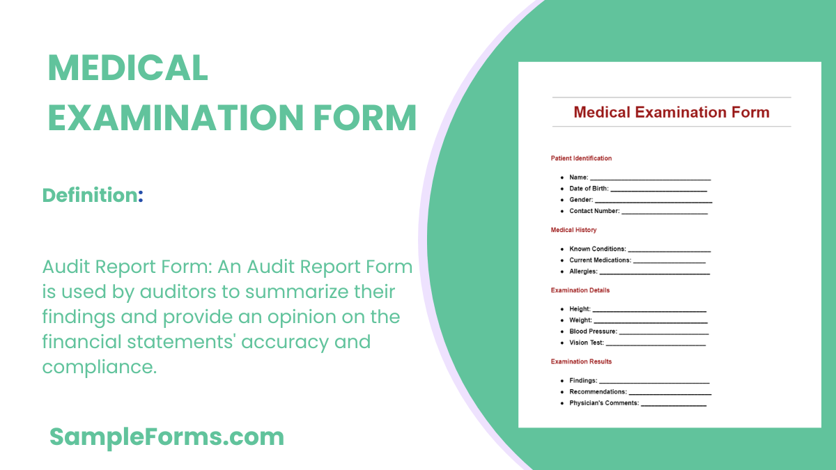 medical examination form