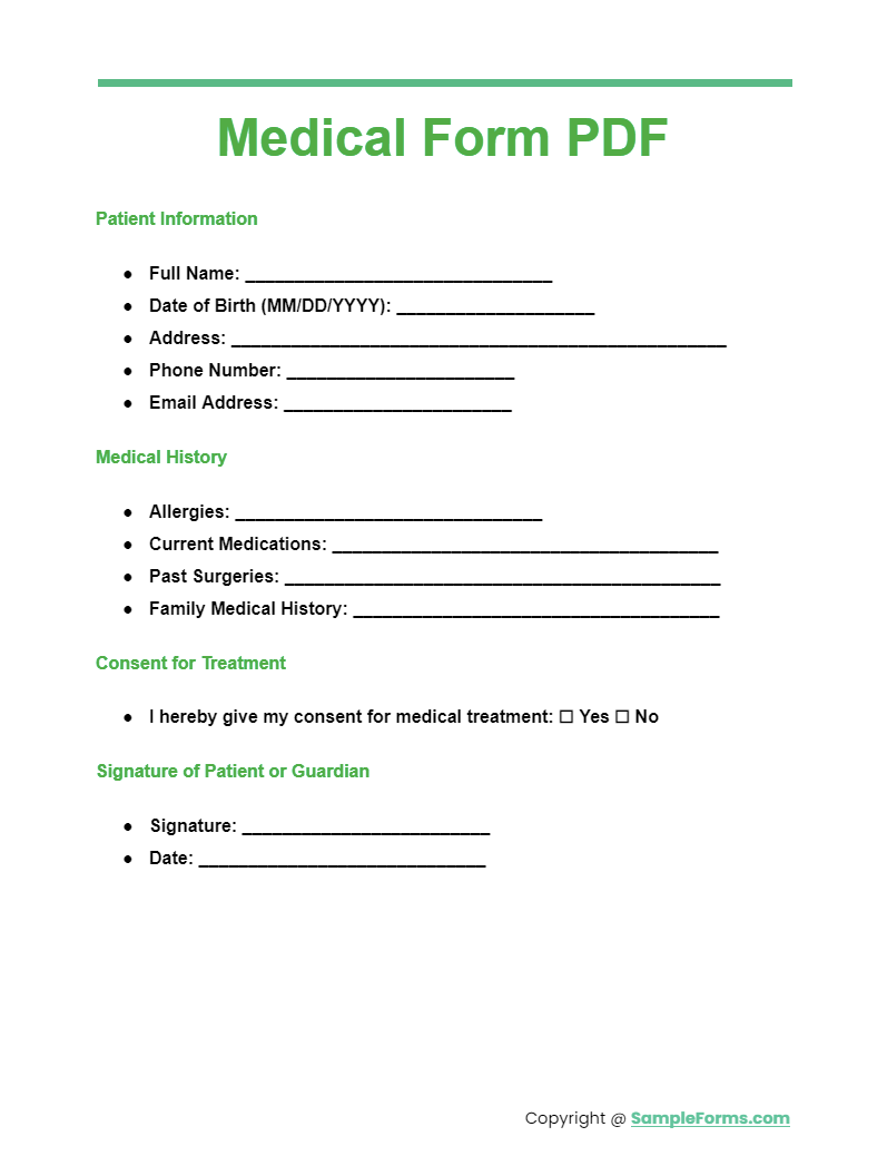 medical form pdf