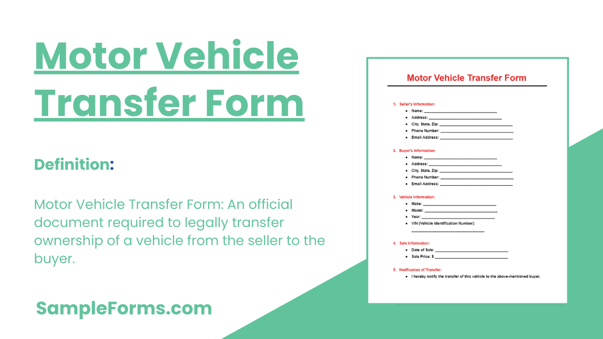 motor vehicle transfer form