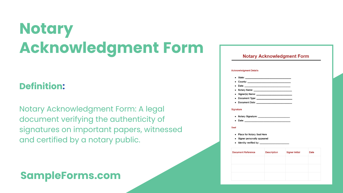 notary acknowledgment form
