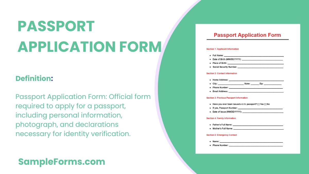 passport application form